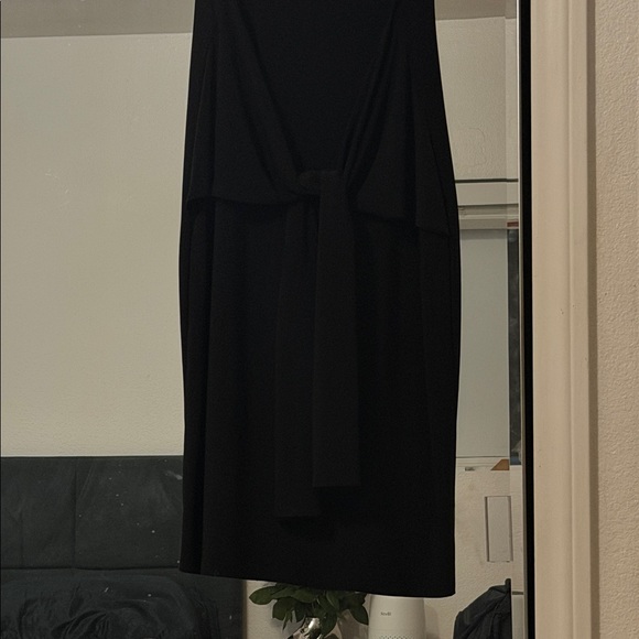 Norma Kamali Elegant party Black Sleeveless Dress with front tie wrap knot XL - Picture 3 of 4